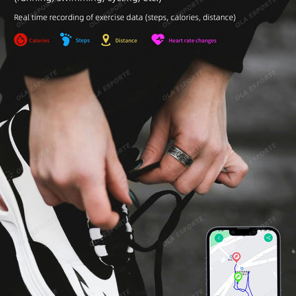 2026 New Fitness Retro Smart Ring Heart Rate Blood Pressure Sleep Monitoring Health Smart Ring Multiple Sports Modes Waterproof