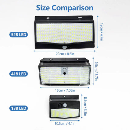 528LED Solar Lights Motion Sensor Outdoor 5 Modes Security Light Waterproof Solar Powered Flood Lights Outside Yard Wall Garden