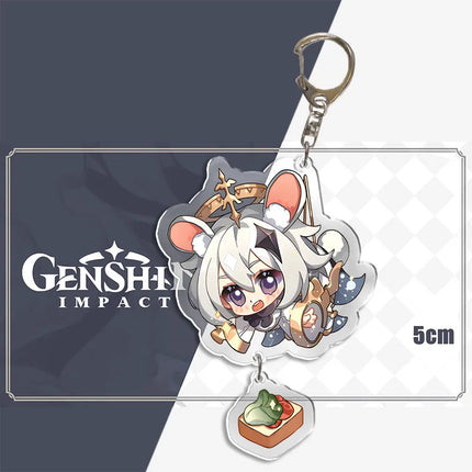 Genshin Impact Keychain Pendant ZhongLi Klee Raiden Shogun Xiao Wendi LingHua Car keyring Women Bag Charms Anime Game key chains