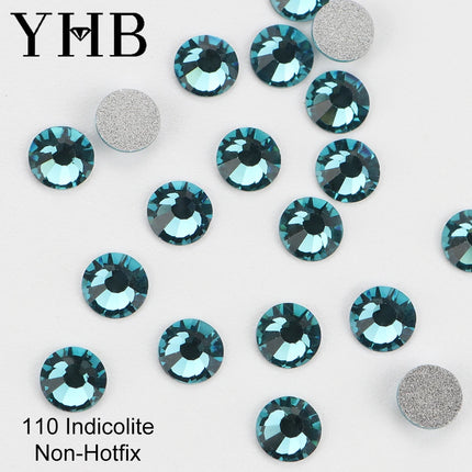 YHB 101-133Cold Fixation Crystal Cristales Flatback Silver Back Non Hotfix Rhinestones For Bags Shoes Garment Phone DIY Nail Art