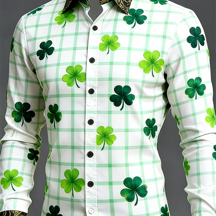 New Men's Long Sleeved Shirt with 3D Color Ink Print Design, Fashionable and Luxurious Print, Comfortable and Soft Top