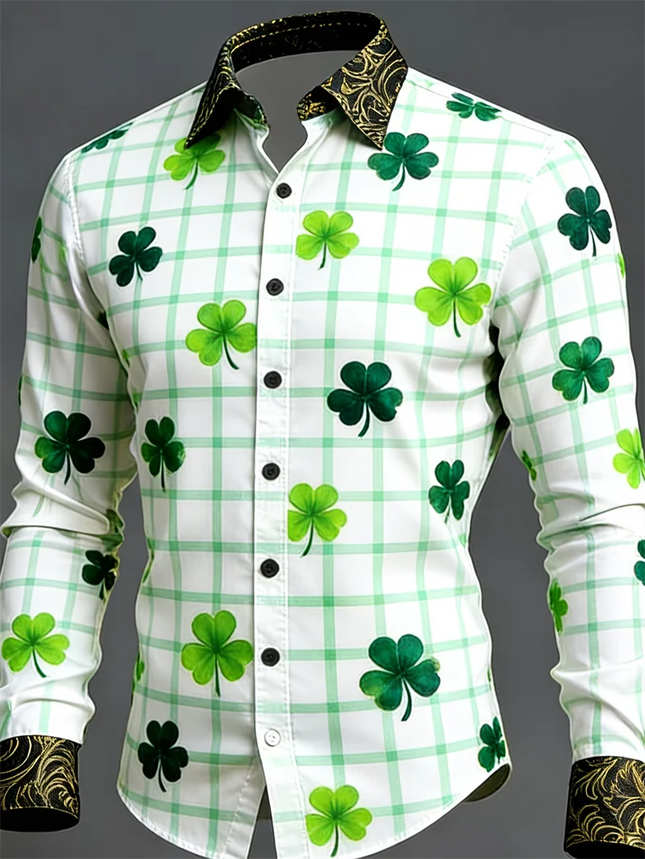 New Men's Long Sleeved Shirt with 3D Color Ink Print Design, Fashionable and Luxurious Print, Comfortable and Soft Top