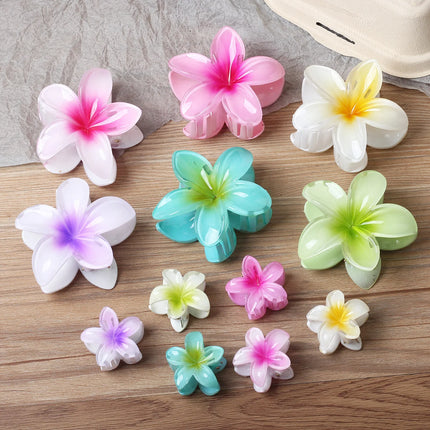 3pcs/set Flower Claw Clip Women Hawaiian Girl Hair Accessories Flower Ponytail Clip Clamp Barrettes Hairpin Summer Beach Jewelry