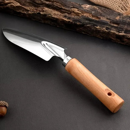 1pc Stainless Steel Gardening Tool Set with Wood Handle, Trowel Transplanter Cultivator for Potting Planting Indoor Outdoor