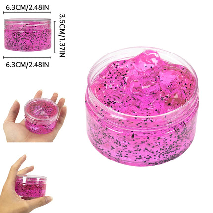 120ml DIY Scented Clear Glitter Slime Kit, Stretchy & Non-Sticky Crystal Slime Pack for Kids Teens, Ideal Anti Stress Toys