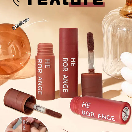 Matte Nude Velvet Liquid Lipstick 5 Color Sexy Red Coffee Lip Gloss Matte Lipstick Waterproof Non Stick Cup Lip Tint Mud Makeup