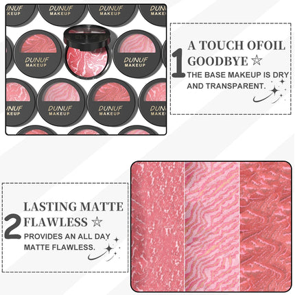3 Color Blush Palette Waterproof Lightweight Breathable Long Lasting Smooth Baked Powder Blusher Correcting Foundation 60g
