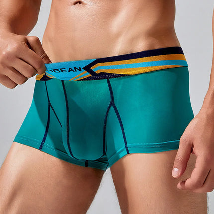 SEOBEAN Men's Sheer Boxer Briefs Nylon Low-Rise Underwear Lightweight Breathable Fashion Stylish Thin See-Through 230215 412114