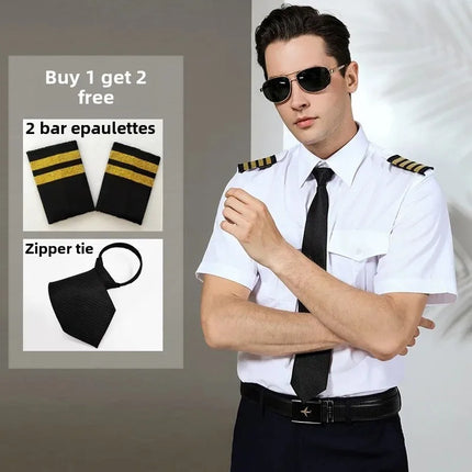 Air Force Pilot Uniform Men's Shirt Flying Clothes Nightclub Aviation Clothes Engineer Military Uniform Square Collar Other Mate