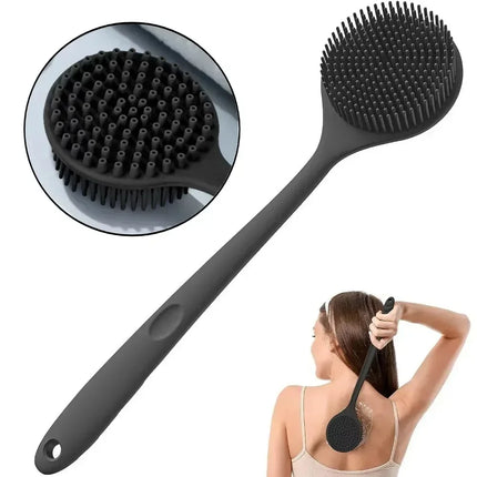 Silicone Long Handle Shower Brush Soft Haired Lazy Bath Tools Back Scrubber Sponge Exfoliating Skin Massager