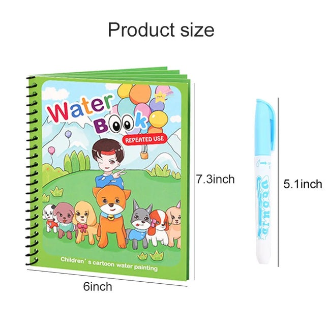 1/3/5pcs Cartoon Magic Water Book with Pen Drawing Coloring Books Kids Baby Montessori Toys Children Learning Education Toy TMZ