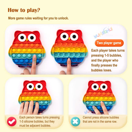 Rainbow Pop Push Bubblle Fidget Anti Stress Relief Toys for Adult Children Special Needs Sensory Toys Interactive Toys for Kids