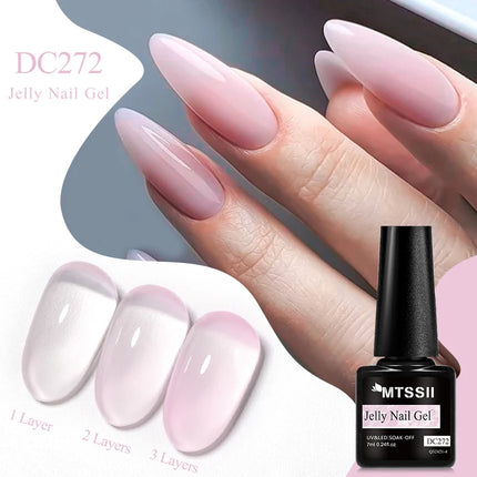 Jelly Gel Nail Polish Sheer Translucent Semi Permanent Soak Off UV Gel Varnish For Summer Nails Manicure Nail Supplies DIY Decor
