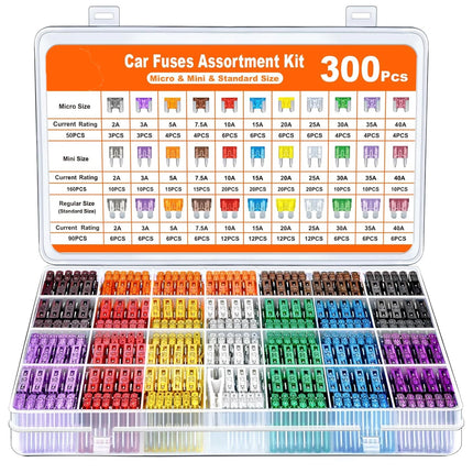 300PCS New Car Fuse Box Set Small Fuse Medium Fuse Plate Mini Zinc Fuse Plate
