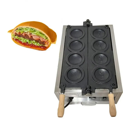 HomeWise Electric 4PCS UFO Burger Maker Machine 3000W Hamburg Gelato Panini Press Machine UFO Shape Ice Cream Waffle Maker