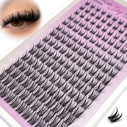 HBZGTLAD 15 Row Fairy Eyelash Cluster Manga Eyelash Cluster Transparent Spike Anime Eyelash Extension Makeup Tool Personal Manga