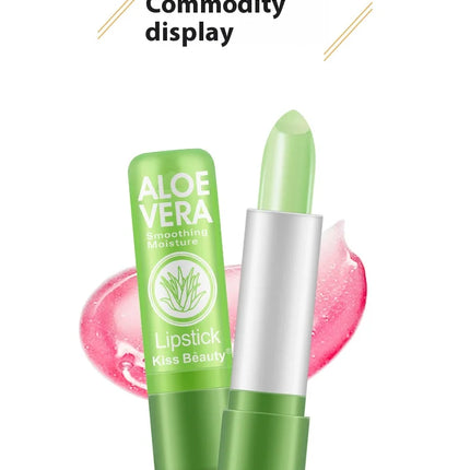 Aloe Vera Color-Changing Lipstick Long-Lasting Moisturizing Temperature-Activated Lip Balm Fade-Resistant Nourishing Lip Care Set
