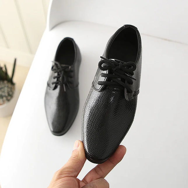 Iawesome Boys Leather Shoes Kids Flats Lace-up Children's Wedding Shoes For Toddlers Boy Big Boys Fashion For Performance