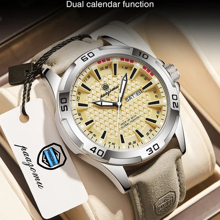 PAAZOMU Men's Luxury Brand Watch Waterproof Luminous Date Week Quartz Wristwatch for Men Stainless Steel Fashion Sports Watches