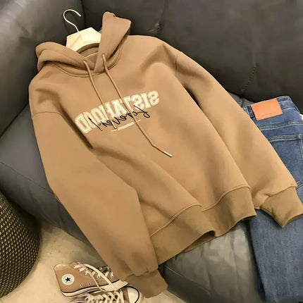 American retro wide print women's sweatshirt for autumn and winter casual top new style fun and beautiful
