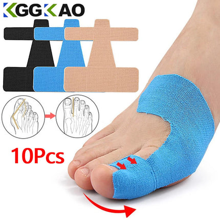 10PCS Precut Kinesiology Tape for Bunion,Bunion Corrector & Relief,Big Toe Support Pain Relief,Hypoallergenic Latex-Free Tape