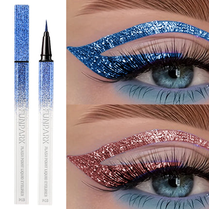 1PC Glitter Liquid Eyeliner Pencil Waterproof Purple Pink Blue Eye Liner Pen Long Lasting Quickily Drying Eyes Makeup For Women