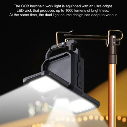 Mini LED Handheld Flashlights USB Rechargeable LED COB Work Lights Waterproof Keychain Emergency Lantern For Outdoor Camping