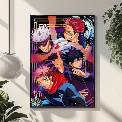 J-Jujutsu K-Kaisen Anime Poster Perfect Sticker Self Adhesive Wall Art Designed for Home Office Dining Spaces