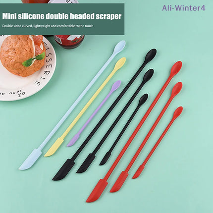 {HBA17} 1/3Pcs Cosmetic Bottle Silicone Mini Scraper Deep Bottle Scraper Cosmetic Spoon Double End 2 In 1 Jam Spatula