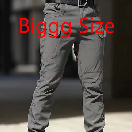 Black Cargo Plus Size Men's Elastic Tactical Pants Camping Hiking Fishing Trekking Climbing Outdoor Trousers Quick Dry Sports
