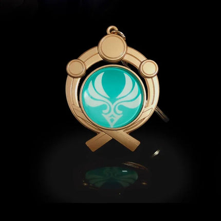 New Teyvat Vision Fontaine Water God Focalors Lyney and Lynette Keychain Luminous 7 Element Eye Of Original God Toy KeyRing