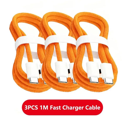 3PCS USB C Cable to USB C 240W Fast Charging Charger Cable Supports Fast Charging For iPhone 17 16 15 Samsung Huawei Xiaomi etc