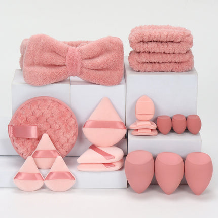 19 件 Cosmetic Puff Makeup Sponge Blender Beauty Egg Foundation Sponges Puff Wash Face Headband Wristband Make up Accessories