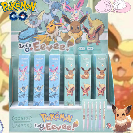 1/5/10pcs Pokemon Eeveelution Blind Box Gel Pen Cute Stationery School Supplies Black Signature Pen Anime Accessories Gifts