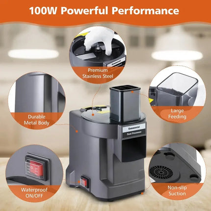 New 8 IN 1 Commercial Electric Food Processor Multifunctional Vegetable Cutter for Dicing, Slicing, Shredding and Strip Cutting