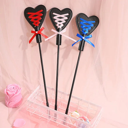 3 Colors PU Leather Ribbon Spanking Paddle 43CM Long Whips Flirting Slave BDSM Bondage Flogger Sex Toys For Woman Men Sex Shop ﻿
