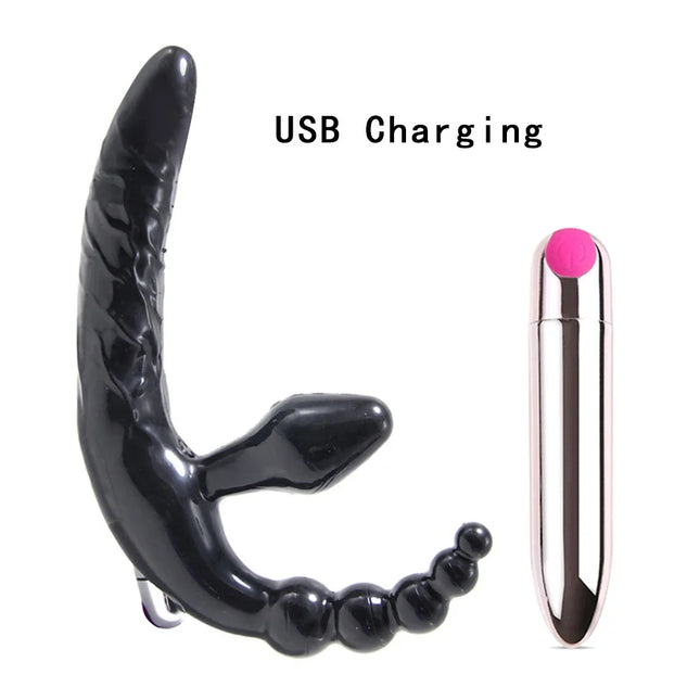 Strapless Strapon Dildo Vibrator Big Butt Plug Anal Toys for Adults Strap-ons for sex Lesbian Double Dildo Vibrators for Women