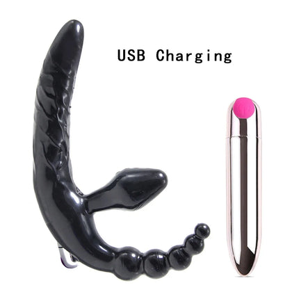 Strapless Strapon Dildo Vibrator Big Butt Plug Anal Toys for Adults Strap-ons for sex Lesbian Double Dildo Vibrators for Women