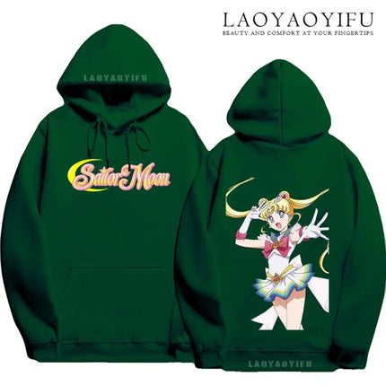 Cute Gift Sailor Moon Hoodie Casual Streetwear Harajuku Ladie Streetwear Tops Kawaii Drop Sleeves Hoody Unisex Clothing Pullover