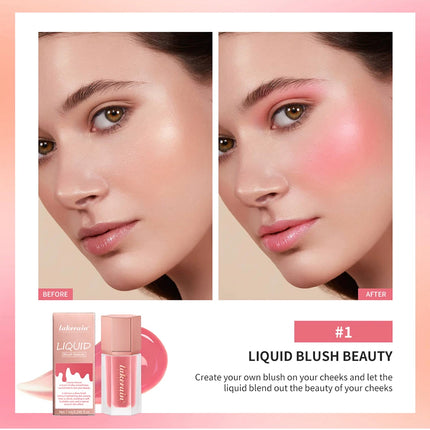 6 Colour Matte Liquid Blush Easy to apply long lasting waterproof blush sponge brush head Eyes lips Makeup Blush Cosmetics