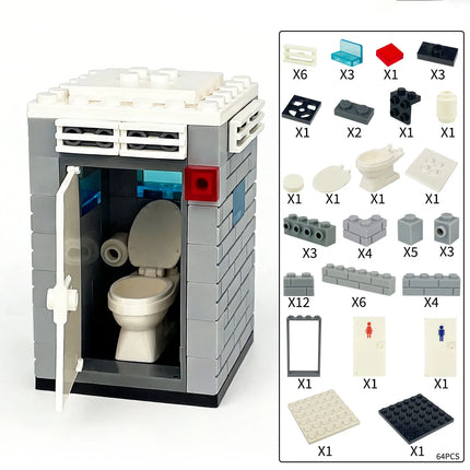 Classic Jail Building Model - Police vs Thief Brick Set for Collection and Display