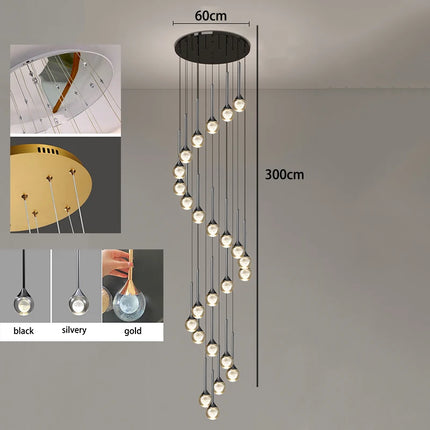 Modern home decoration crystal chandelier, stair Pendant lamp, living room Pendant lights, interior lighting