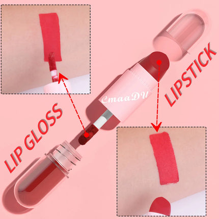 Halloween Lip Gloss Set, 3-Piece Non-Stick Shiny Lipstick, Glittery Purple and Black Lip Colors, Long-Lasting, Non-Transfer