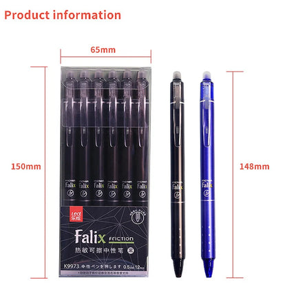 0.5mm Retractable Erasable Gel Pens Set with Refills Black Blue Gel Ink Built-in Eraser Office Supplies Exam Stationery Kit