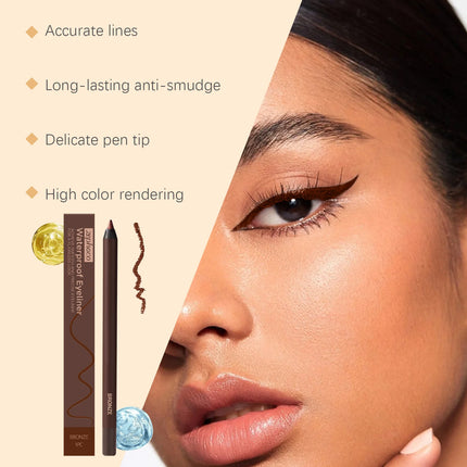 Eyeliner Pencil Waterproof Long Lasting Smooth Matte Eye Liner Fast Drying Smudge Resistant Black Eye Makeup Eyeliner Stamp Pen
