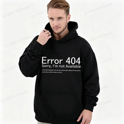 404 Error Coding Men Hoodies Geek Programmer Graphic Tracksuits Autumn Winter Man Sportwear Geek Sweatshirts Tops Gifts