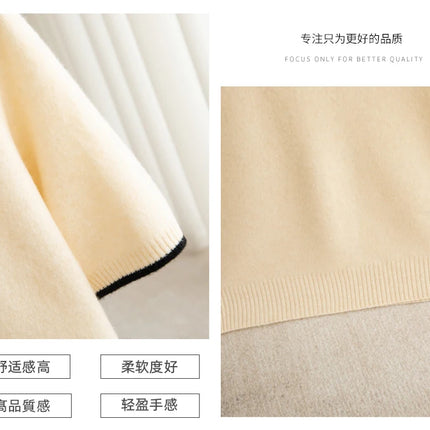100% Merino Wool T-shirt Men's POLO Collar Short Sleeve Pullover 2025 Spring/Autumn New Fashion Knit Business Casual Sweater Tee