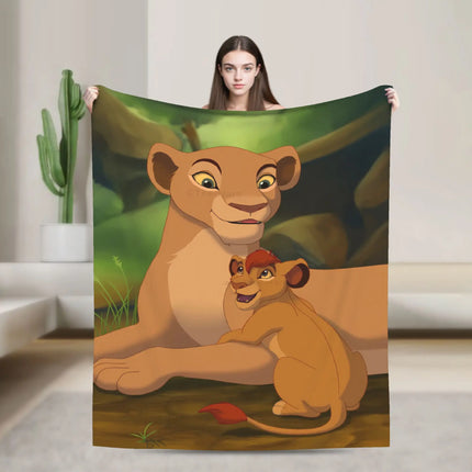 Warm BlanketGirls Boys Decorative Simba Lion King Throw Blanket  Flannel Bedspread Chair Sofa Bed Street Trend Sofa Bed Cover