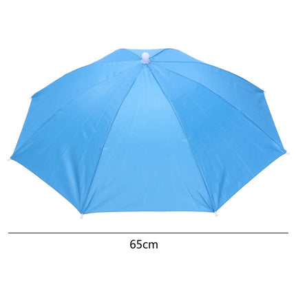 Portable Rain Umbrella Hat Foldable Outdoor Fishing Sunshade Waterproof Camping Headwear Beach Head Hats Fishing Hat 55-95CM
