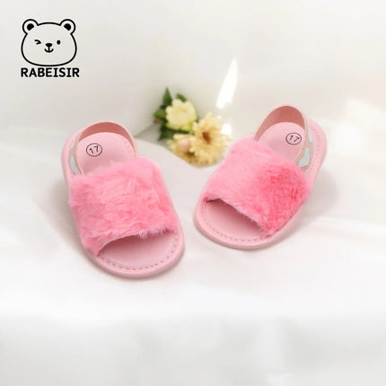 Baby girl winter breathable front shoes cute plush toddler shoes baby shoes